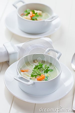 Vegetable soup with bulgur Stock Photo