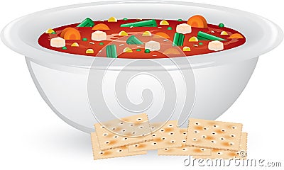 Vegetable soup Vector Illustration