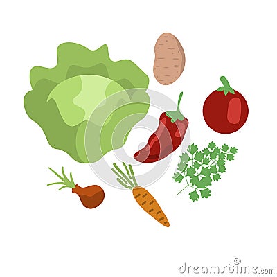 Vegetable soup illustration Vector Illustration