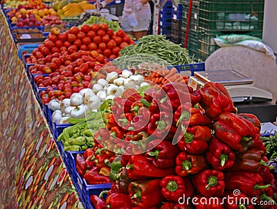 Vegetable Stall Stock Photo