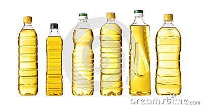 Vegetable or sunflower oil in plastic bottle Stock Photo