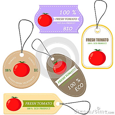 Vegetable tag and farm market veggies price labels Vector Illustration