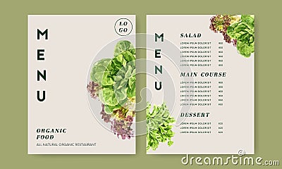 Vegetable watercolor paint collection. Fresh food organic menu healthy design illustration Stock Photo