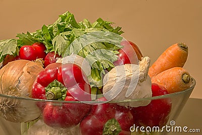 Vegetables in a bowl prepared for salad Stock Photo
