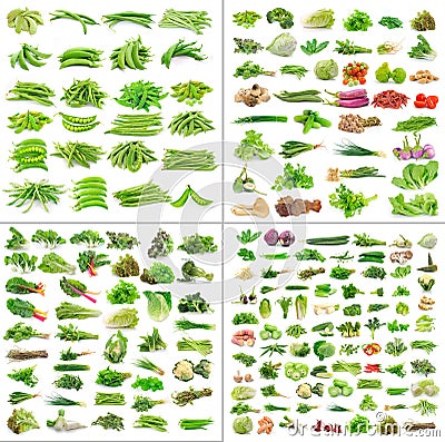 Vegetables collection on white background Stock Photo