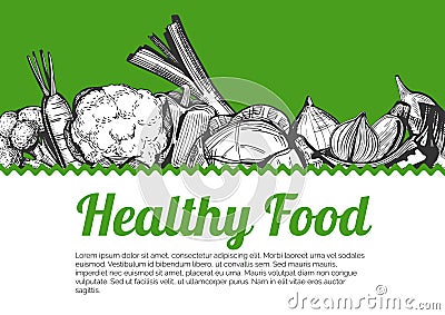 Vegetables composition with copyspace Vector Illustration