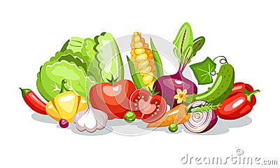 Vegetables composition Vector Illustration