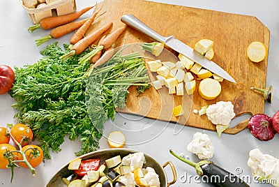 Vegetables cooking vegetarian vegetable stew Recipe cooking vegetarian food Stock Photo