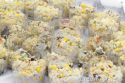 Vegetables couscous ready to eat Stock Photo