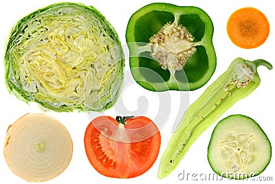 Vegetables, cross section Stock Photo