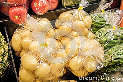 Vegetables on display in Central Market Stock Photo