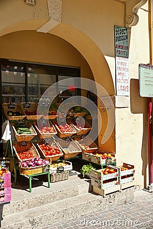 Vegetables on display in french shop Editorial Stock Photo