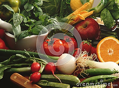 Vegetables and fruit Stock Photo