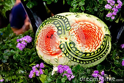 Vegetables and fruit carving Stock Photo