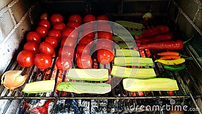 Vegetables grill barbecue Stock Photo