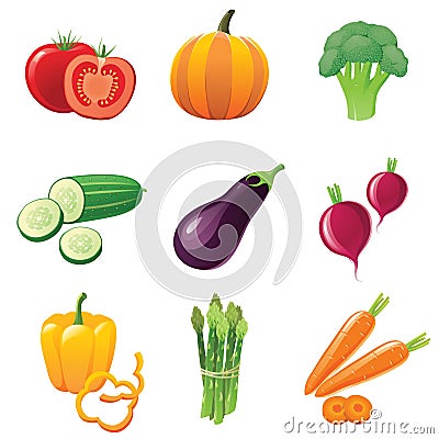 Vegetables icons Vector Illustration