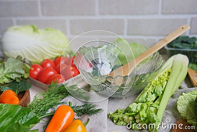 Vegetables. Kitchen ingredients. Spring vitamins. Healthy food. Summer season. Detox. Diet. Raw Stock Photo