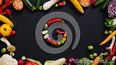 Vegetables made letter G Stock Photo
