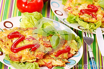 Vegetables pancakes with cabbage Stock Photo