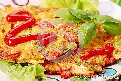 Vegetables pancakes with cabbage Stock Photo