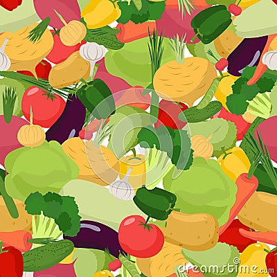 Vegetables pattern seamless. Vegetable organic food seamless pat Vector Illustration