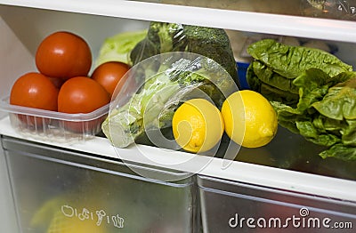 Vegetables in the refrigerator. Stock Photo