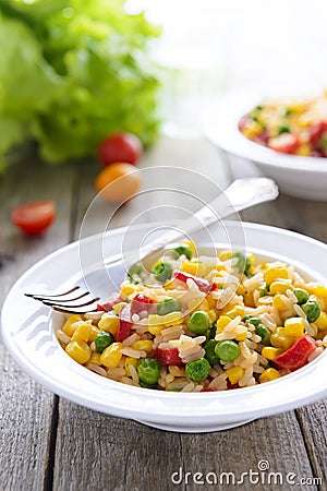 Vegetables risotto on the table Stock Photo