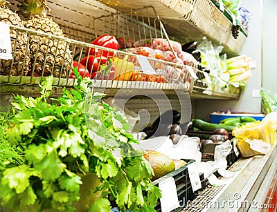 Vegetables in shop Stock Photo