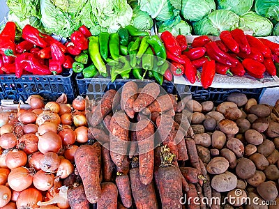 Vegetables in the street shop Stock Photo