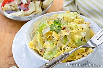Austrian pasta dish with cabbage Stock Photo
