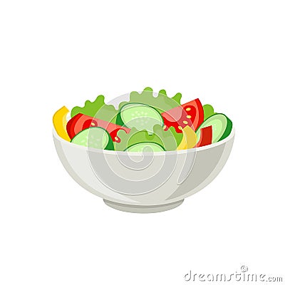 Vegetarian bowl of salad Vector Illustration
