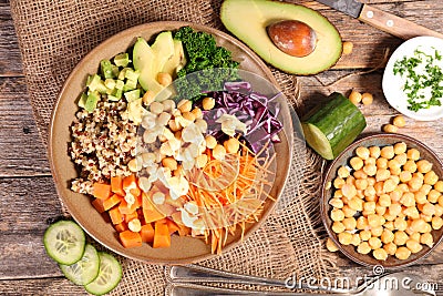 Vegetarian bowl salad Stock Photo