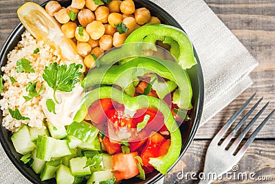 Vegetarian buddha bowl Stock Photo