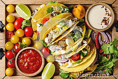 Vegetarian corn tacos Stock Photo