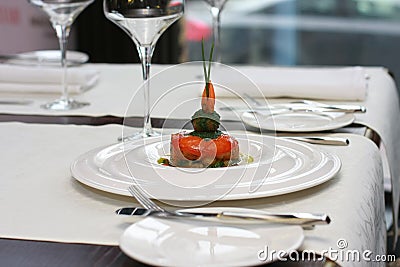 Vegetarian creative food in luxurious restaurant Stock Photo