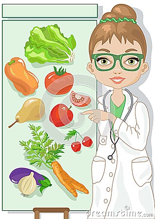 Vegetarian Diet Vector Illustration