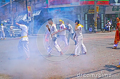 Vegetarian Festival in thailand Editorial Stock Photo