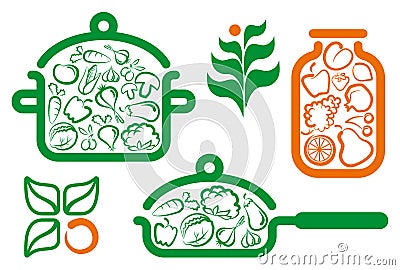 Vegetarian food Vector Illustration