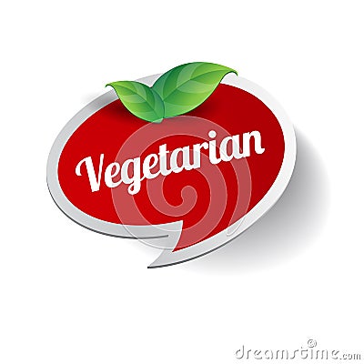 Vegetarian food label Vector Illustration