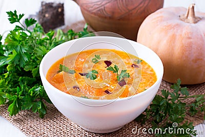 Vegetarian food: pumpkin curry Stock Photo
