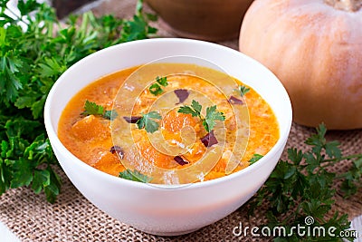 Vegetarian food: pumpkin curry Stock Photo