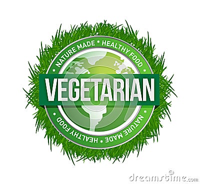 Vegetarian green seal illustration design Cartoon Illustration
