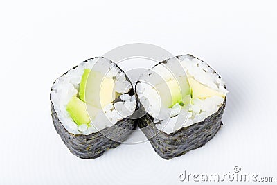 Vegetarian japanese sushi roll with avocado. Stock Photo