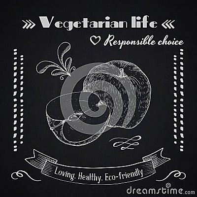 Vegetarian lifestyle background Vector Illustration