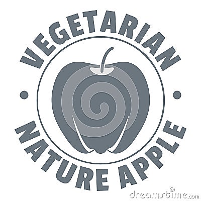 Vegetarian nature apple logo, vintage style Vector Illustration