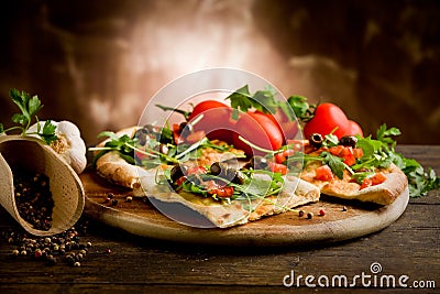 Vegetarian Pizza Stock Photo