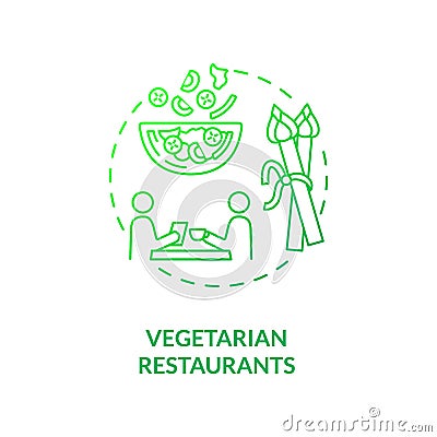 Vegetarian restaurants concept icon Vector Illustration