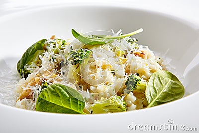 Vegetarian risotto with broccoli Stock Photo