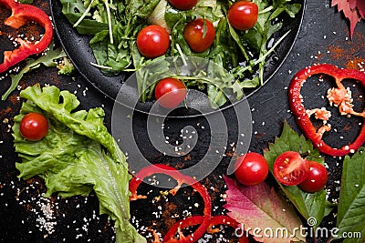 Vegetarian salad proper nutrition cellulose Stock Photo