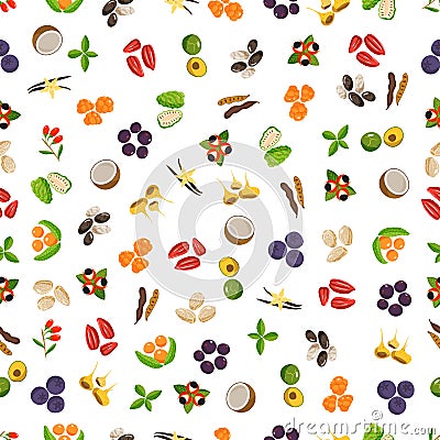 Vegetarian superfood healthy vegetable pattern. Vector Illustration